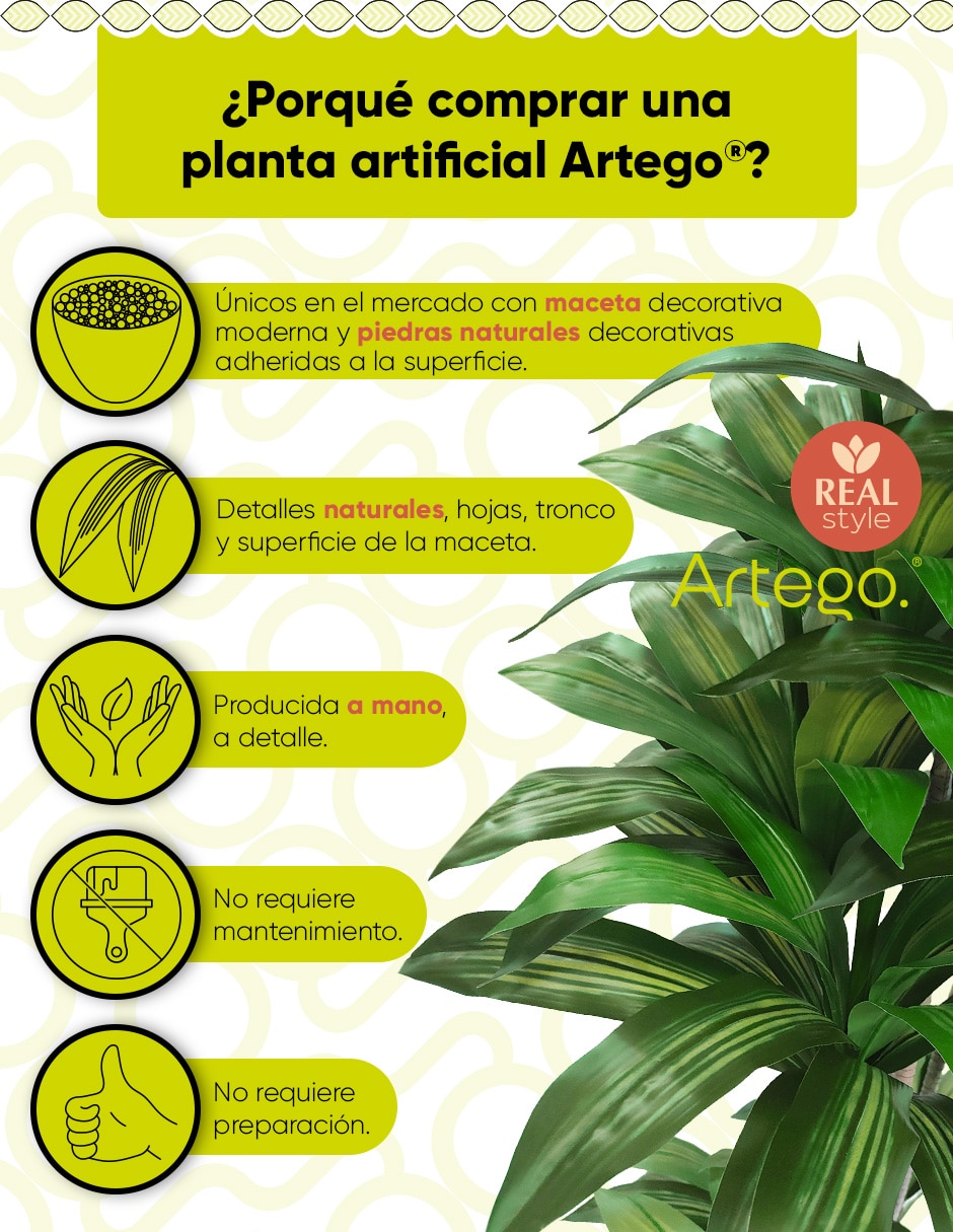 Planta palo de brasil artificial jungla real style dracaena 7