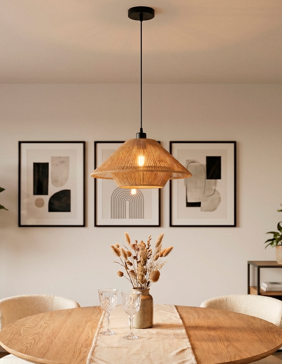 Lampara colgante calux incandescente y led
