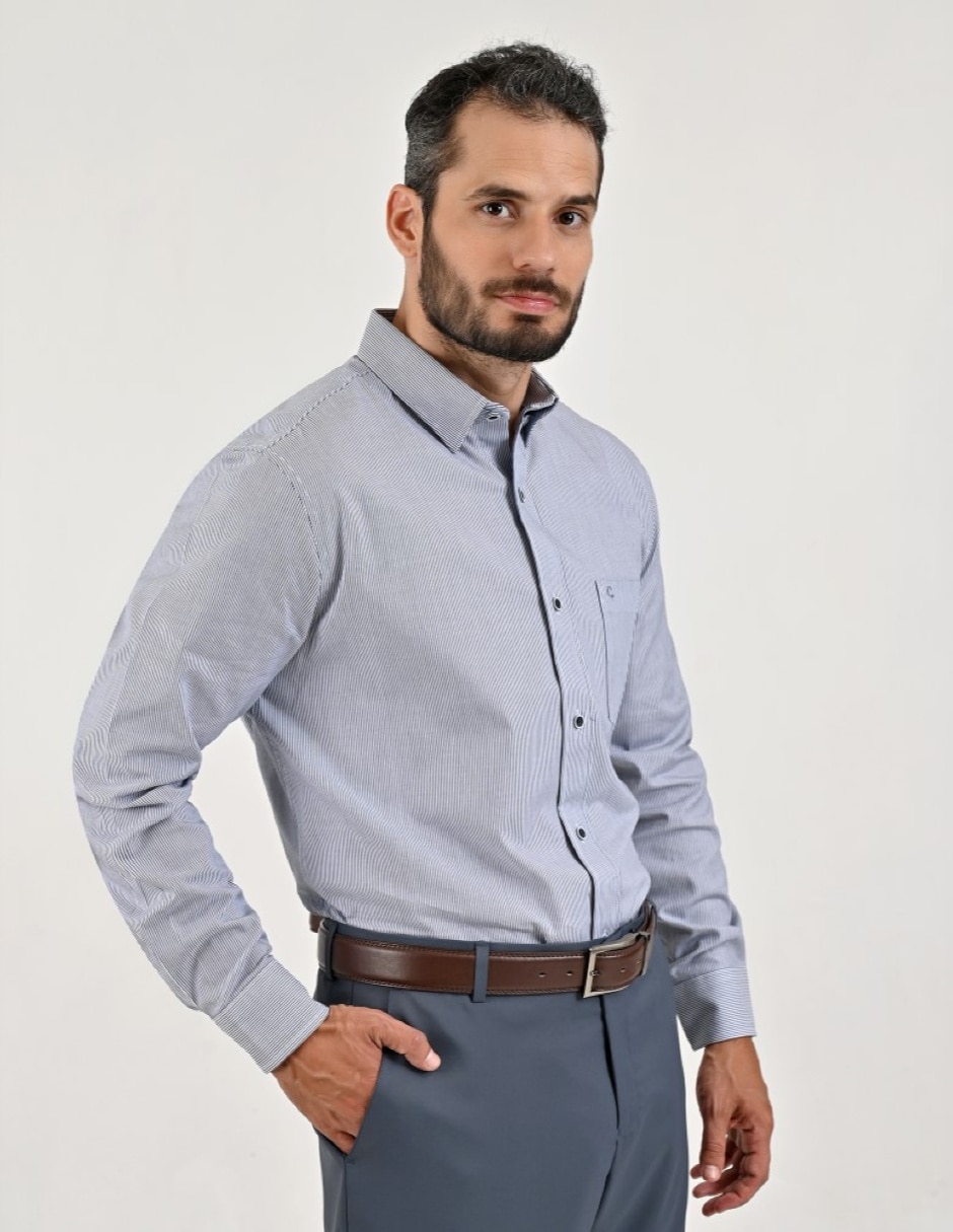 Camisa casual de algodón manga larga para hombre 2