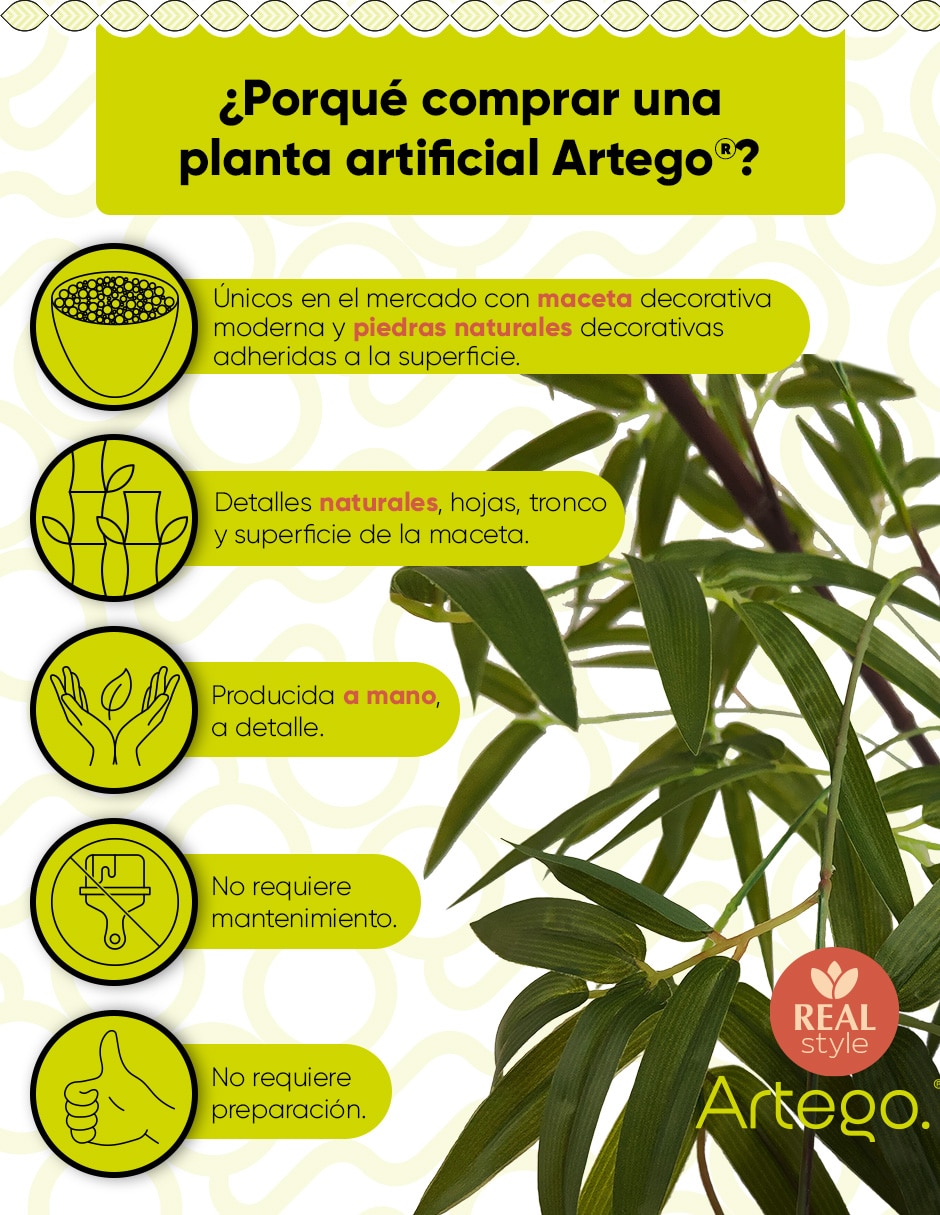 Planta bambú artificial bambu real style 6