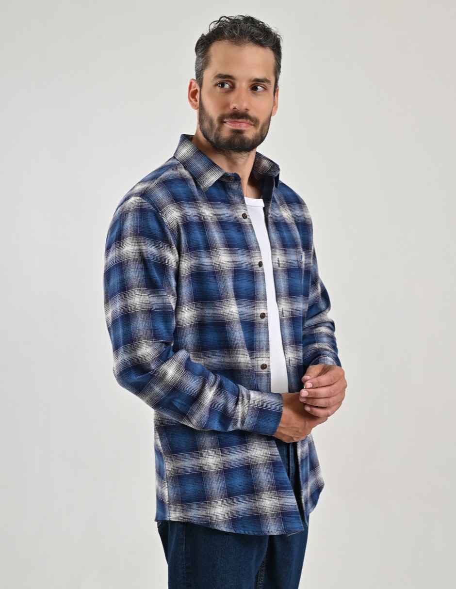Camisa/Sobrecamisa Casual Otoño - Invierno de (si aplica) Algodón manga Larga para hombre 4