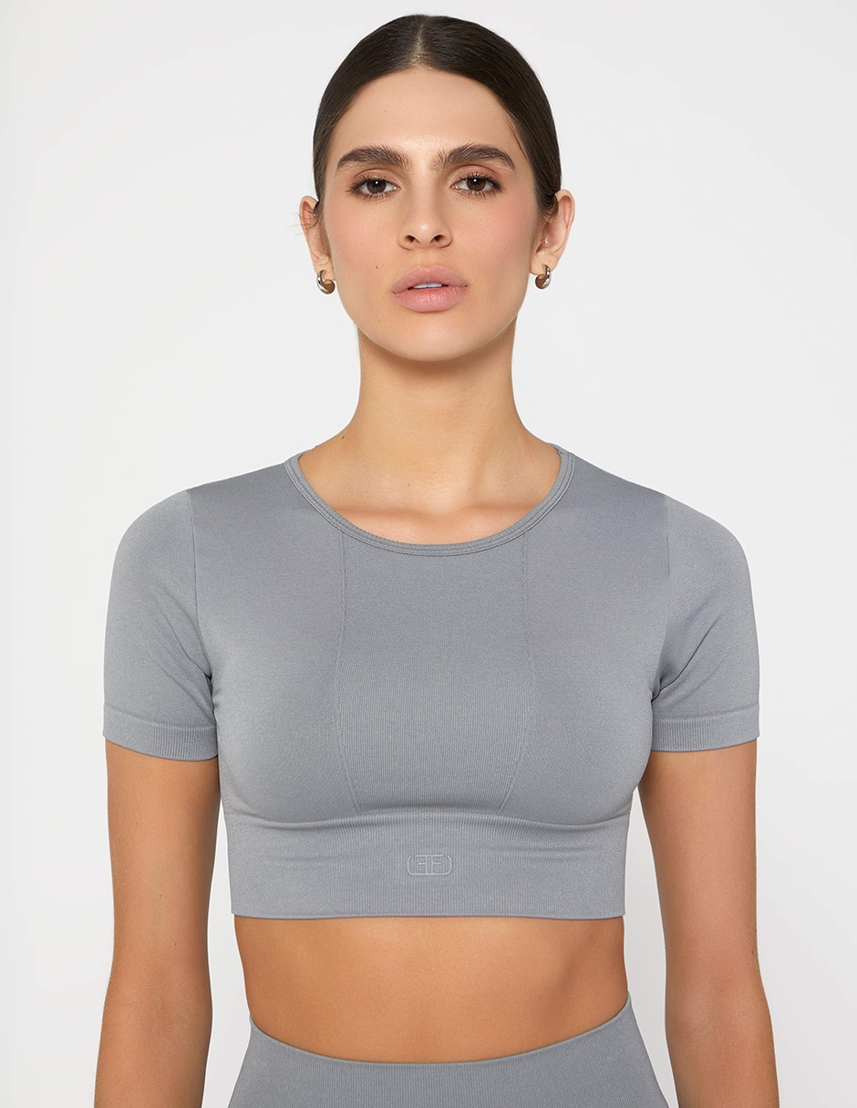 Top cuello redondo