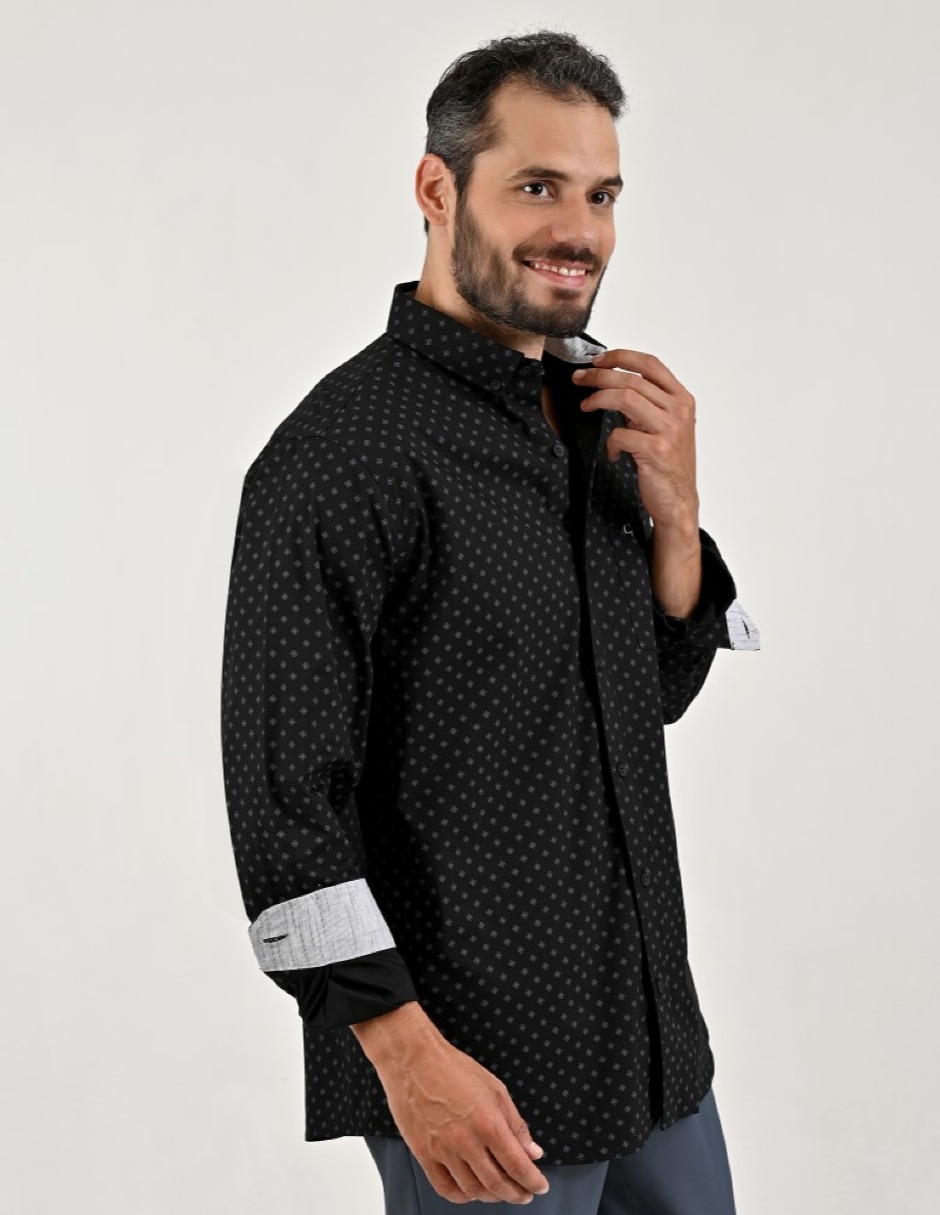 Camisa casual primaverda - verano manga larga para hombre 2