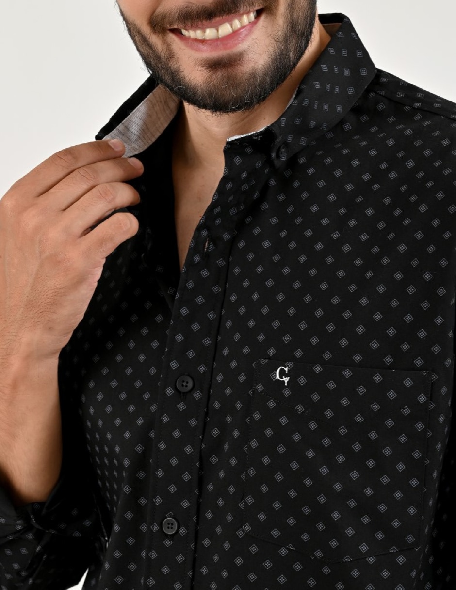 Camisa casual primaverda - verano manga larga para hombre 4