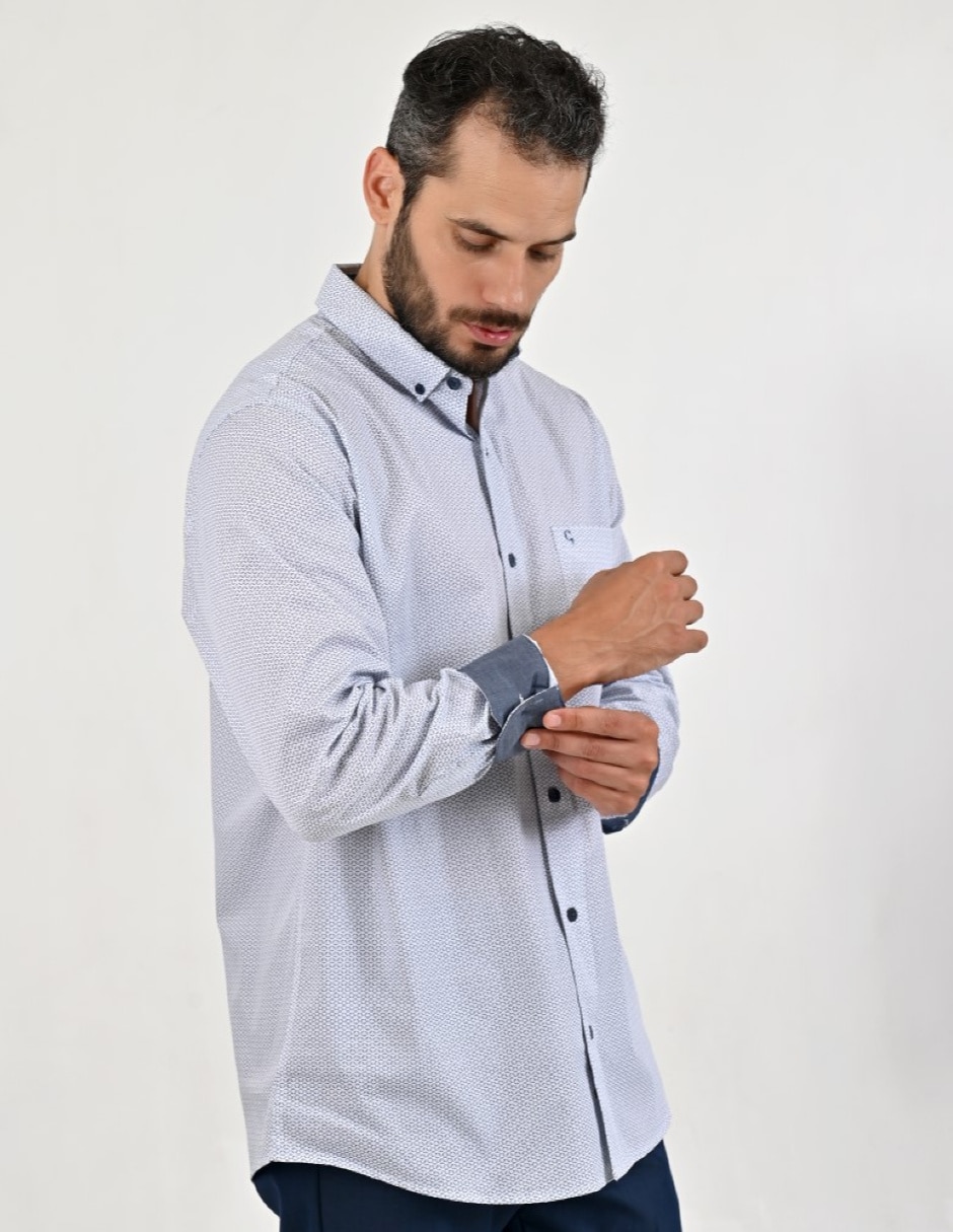 Camisa casual de algodón manga larga para hombre 2