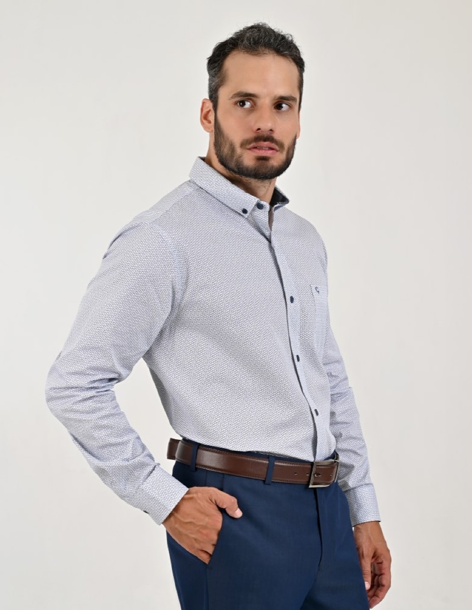 Camisa casual de algodón manga larga para hombre 6