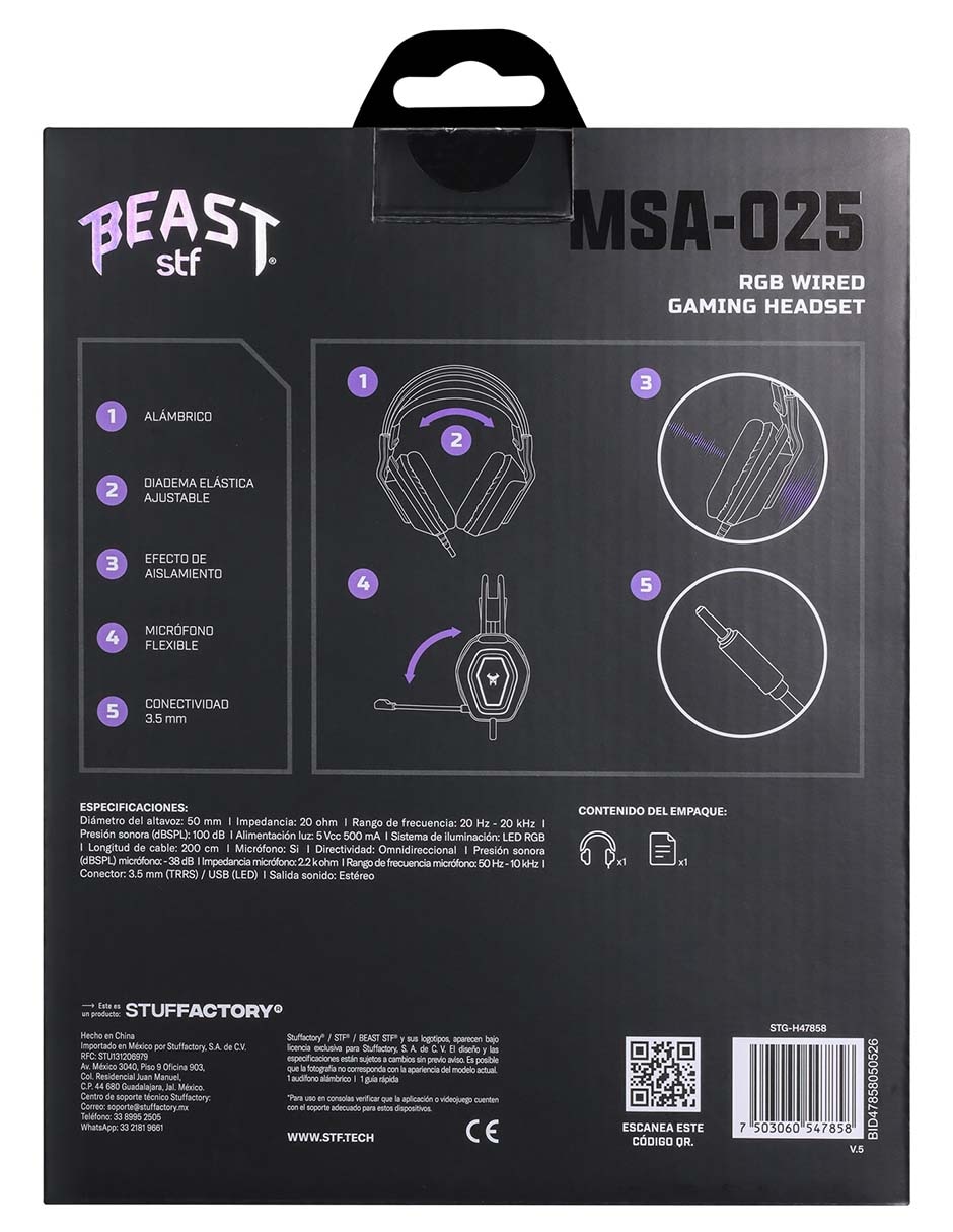 Audífonos gamer alámbrica gaming msa-025 9