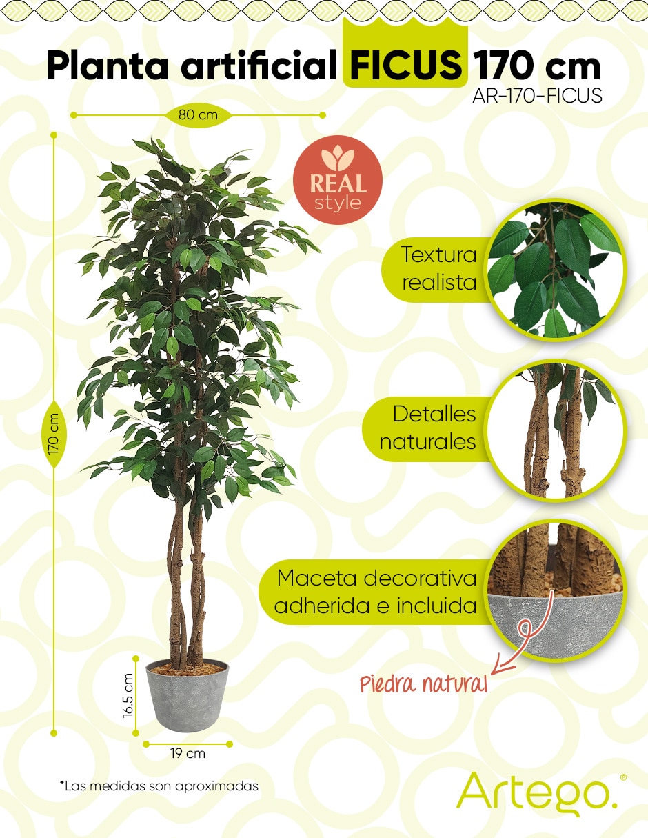 Planta ficus artificial ficus real style 8