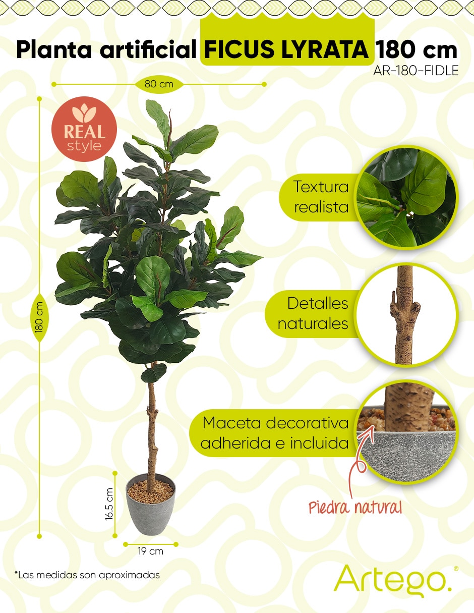 Planta ficus artificial real style ficus lyrata fidle 8
