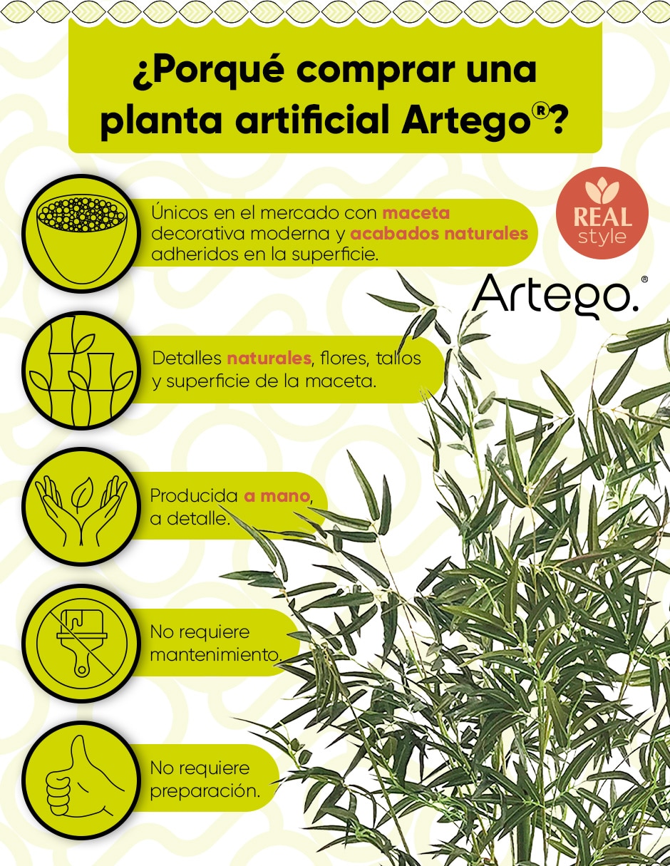 Planta bambú artificial real style bambú milos 7