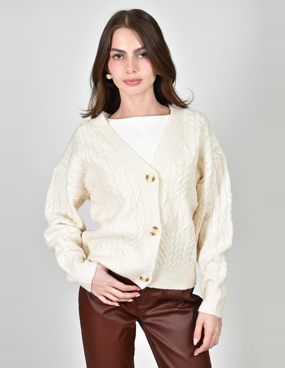 Suéter roman fashion cuello v para mujer