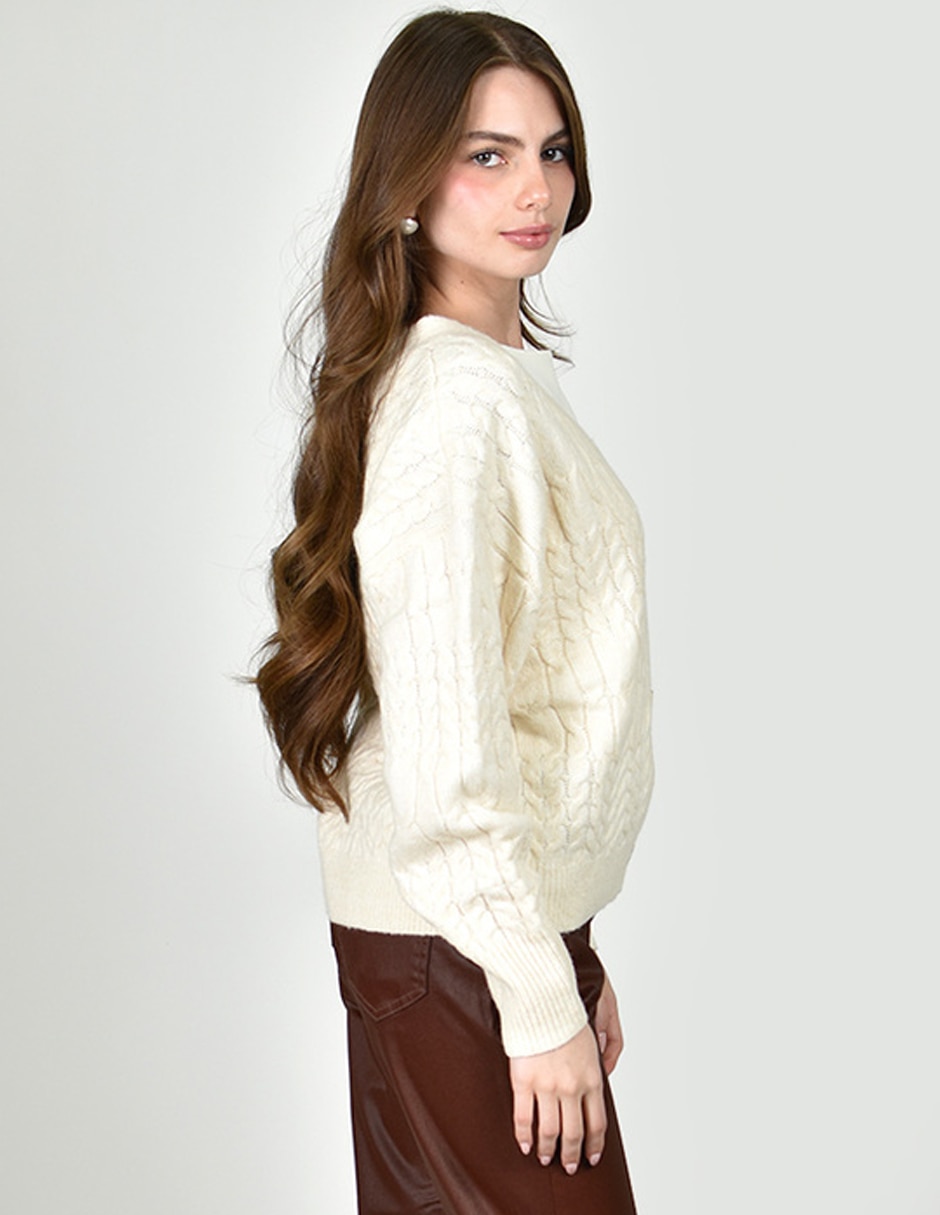 Suéter roman fashion cuello v para mujer