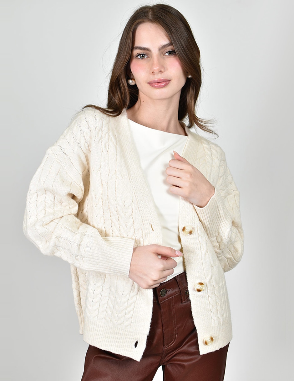 Suéter roman fashion cuello v para mujer