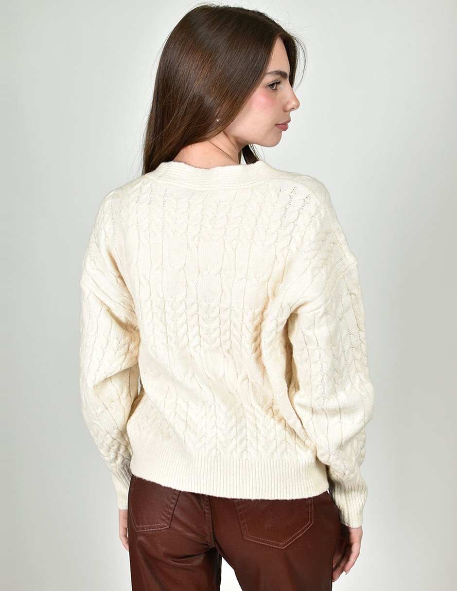 Suéter roman fashion cuello v para mujer