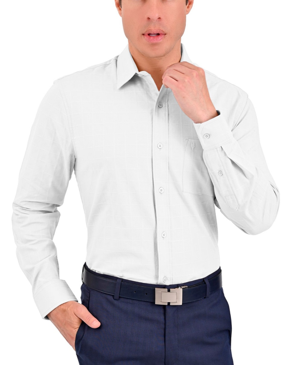 Camisa casual de algodón manga larga para hombre Camisa casual de algodón manga larga para hombre