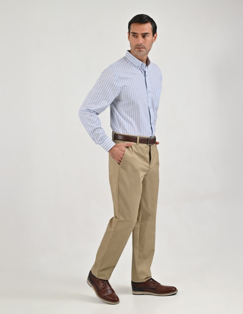 Camisa casual de algodón manga larga para hombre 4
