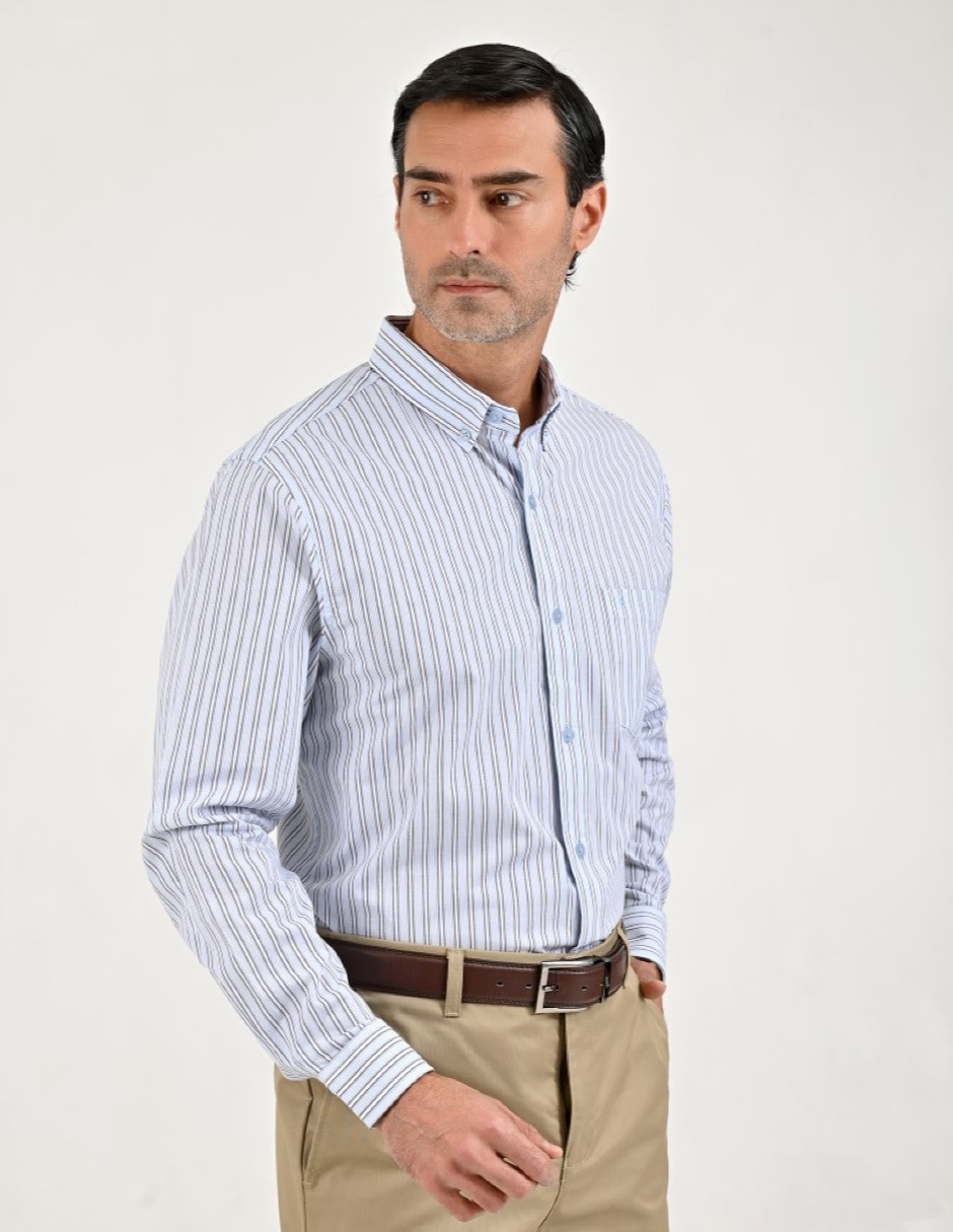 Camisa casual de algodón manga larga para hombre 5