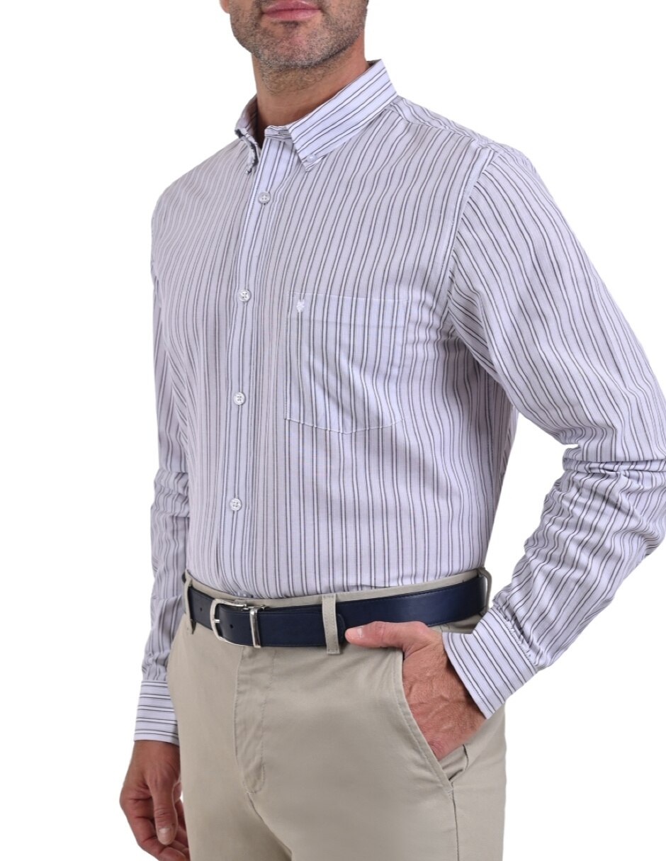 Camisa casual yale de algodón manga larga para hombre