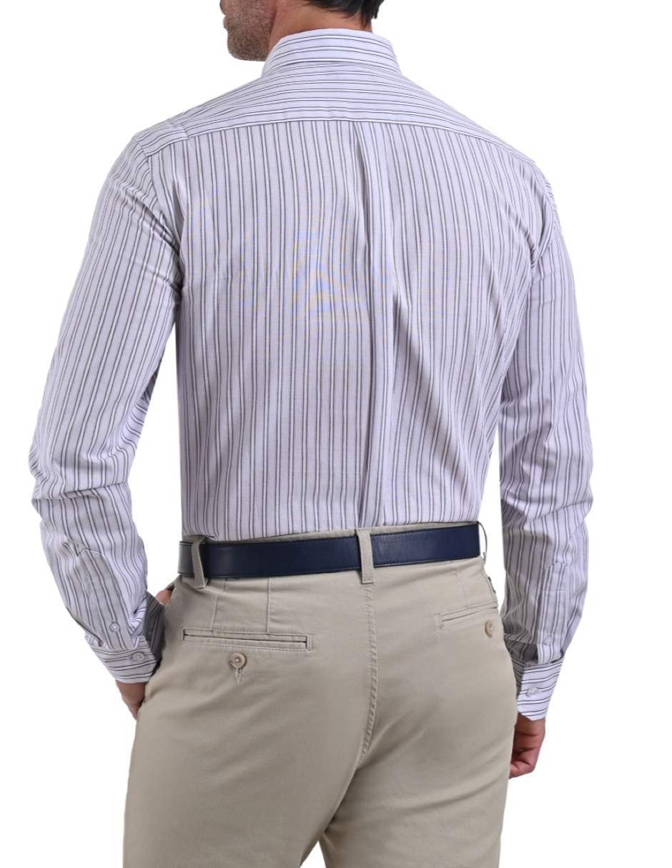 Camisa casual yale de algodón manga larga para hombre