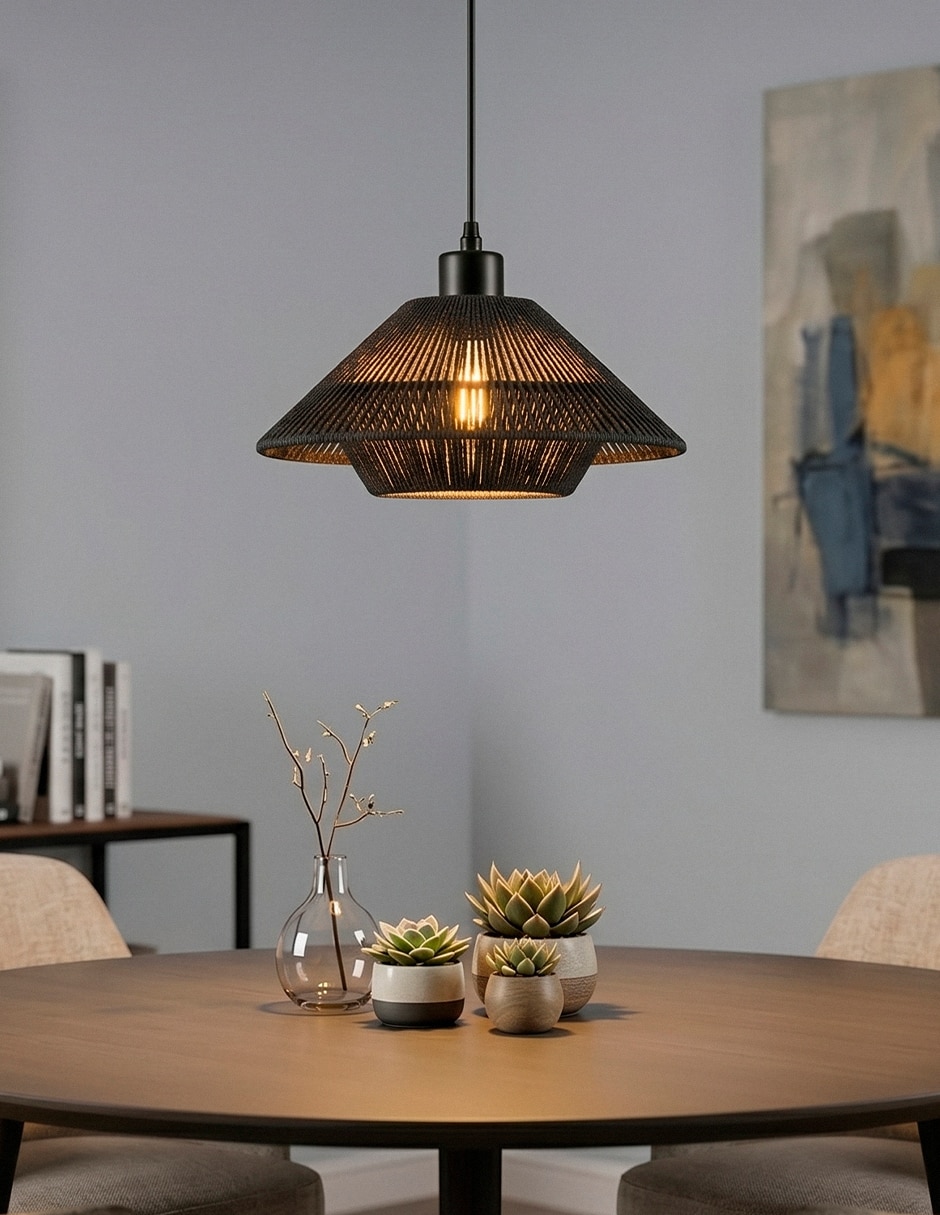 Lampara colgante calux incandescente y led