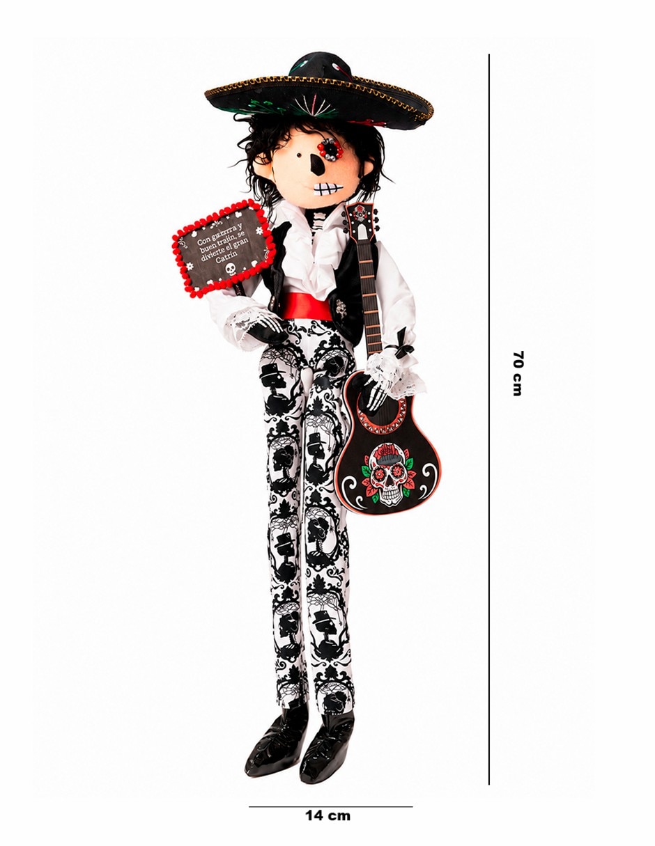 Figura decorativa de muñeco día de muertos día de muertos de tela 5