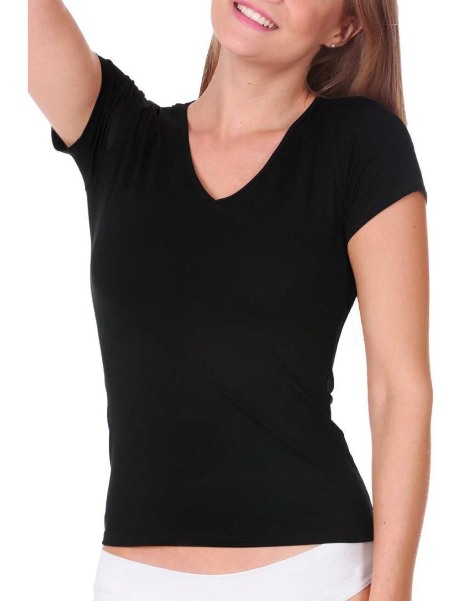 Camiseta oscar hackman cuello v bajo manga corta de algodón pima 4