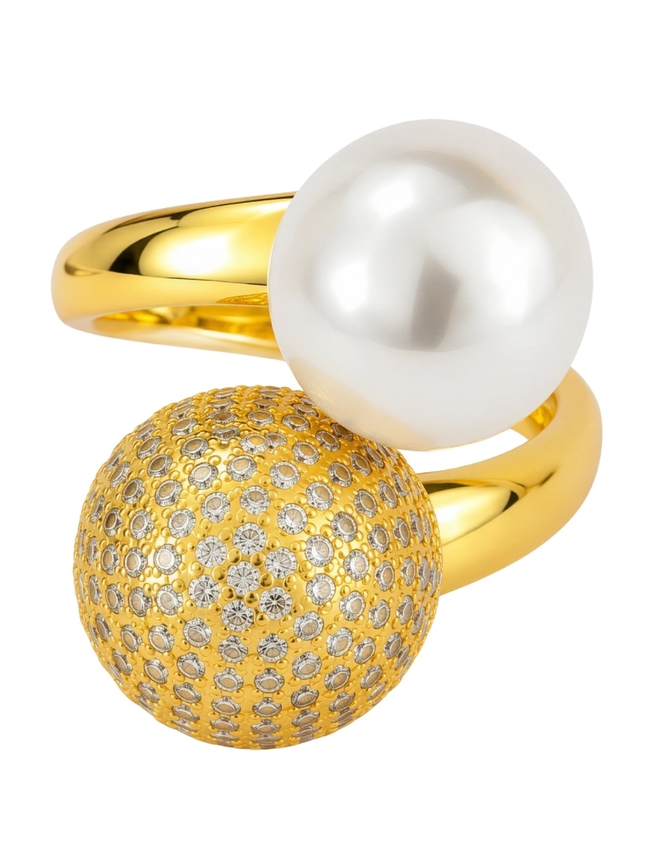 Anillo alba de aleación de metal zirconia baño de oro Anillo alba de aleación de metal zirconia baño de oro