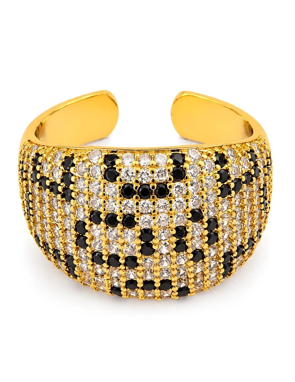 Anillo zafira de aleación de metal zirconia baño de oro