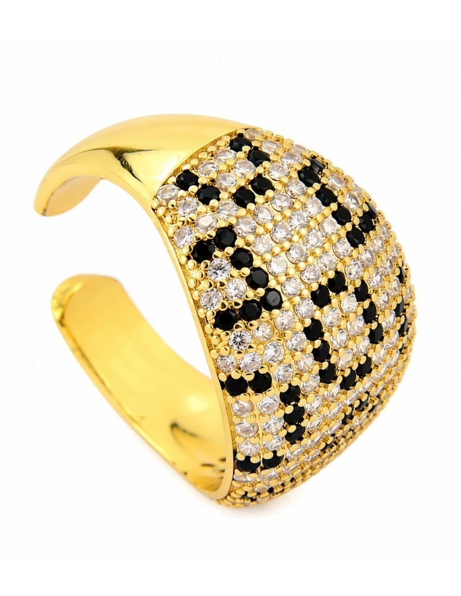 Anillo zafira de aleación de metal zirconia baño de oro 6
