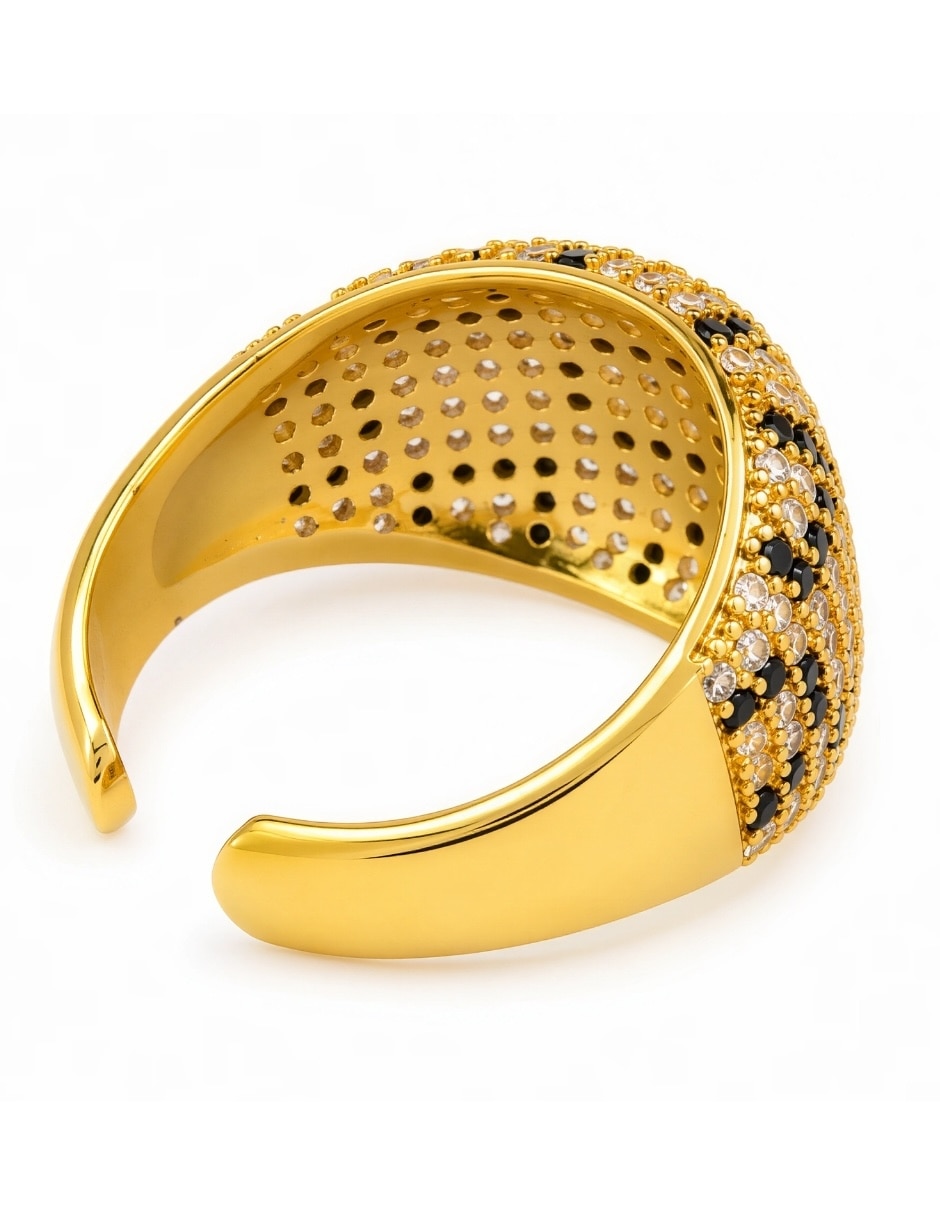 Anillo zafira de aleación de metal zirconia baño de oro 7