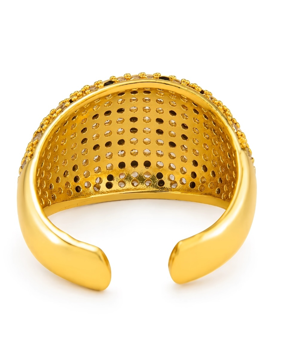 Anillo zafira de aleación de metal zirconia baño de oro 10