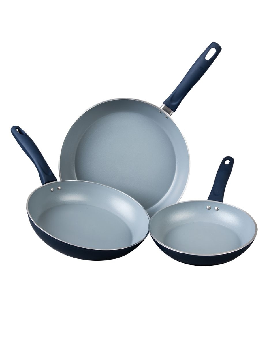 Set de sartenes wellnes de cerámica 3 piezas
