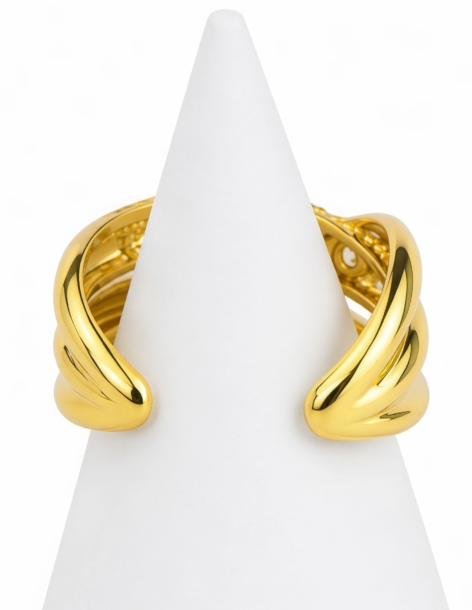 Anillo nebula de aleación de metal zirconia baño de oro 7