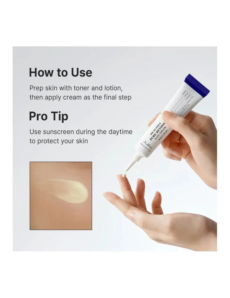 Crema para facial recomendada para prevenir signos de la edad de noche dr.althea pure retinol 0.15% cream para todo tipo de piel 8