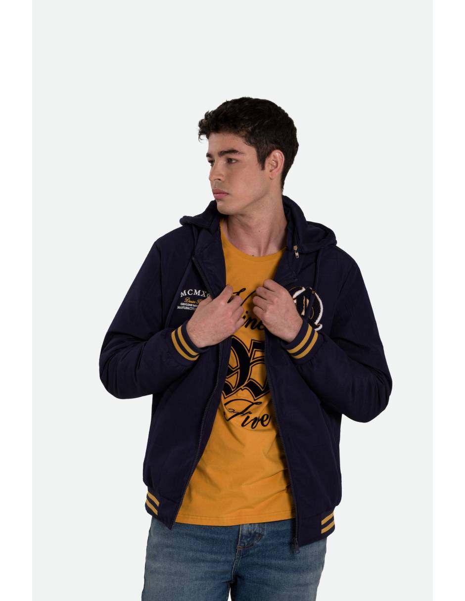 Chamarra bomber con capucha para hombre Chamarra bomber con capucha para hombre