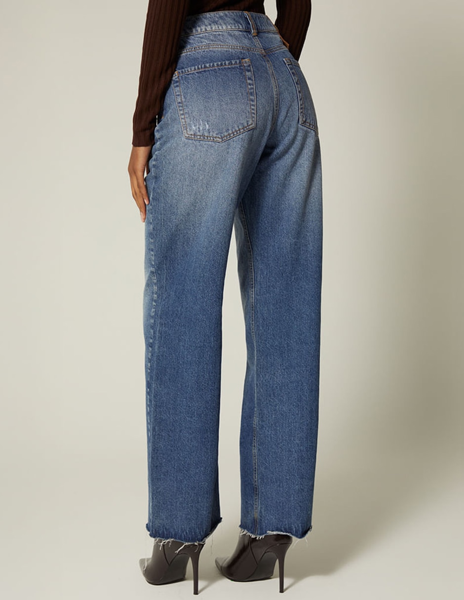 Jeans regular bota cintura studio f indigo cusco para mujer