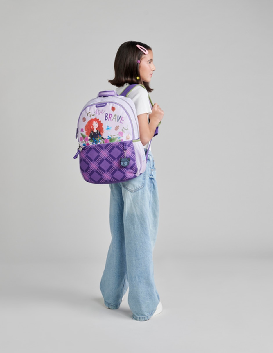 Mochila escolar princesas disney valiente para niña 8