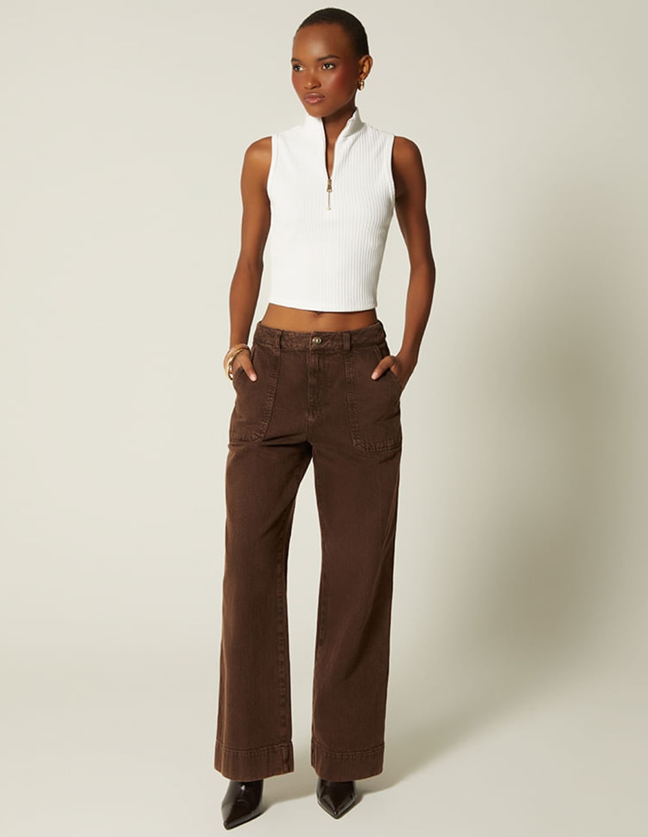 Jeans regular bota cintura studio f indigo utopia para mujer