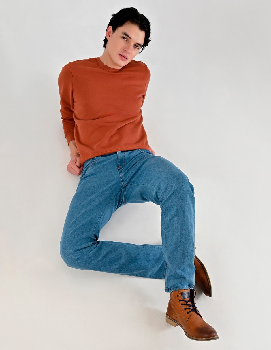 Jeans regular regular básico para hombre 6