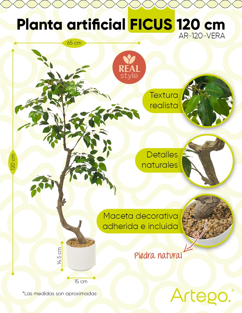 Planta ficus artificial vera real style ficus 9