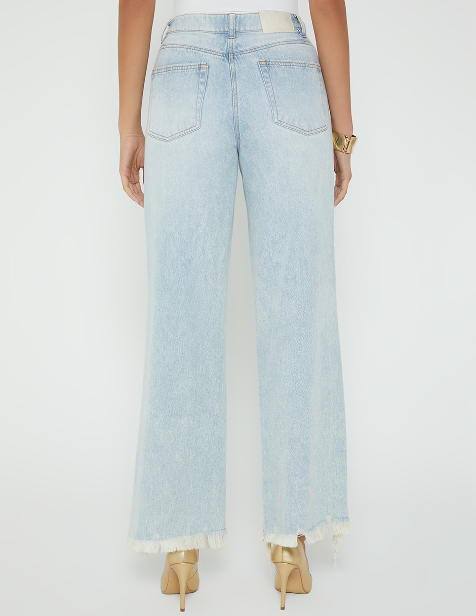 Jeans regular bota cintura studio f indigo cusco destroyer para mujer