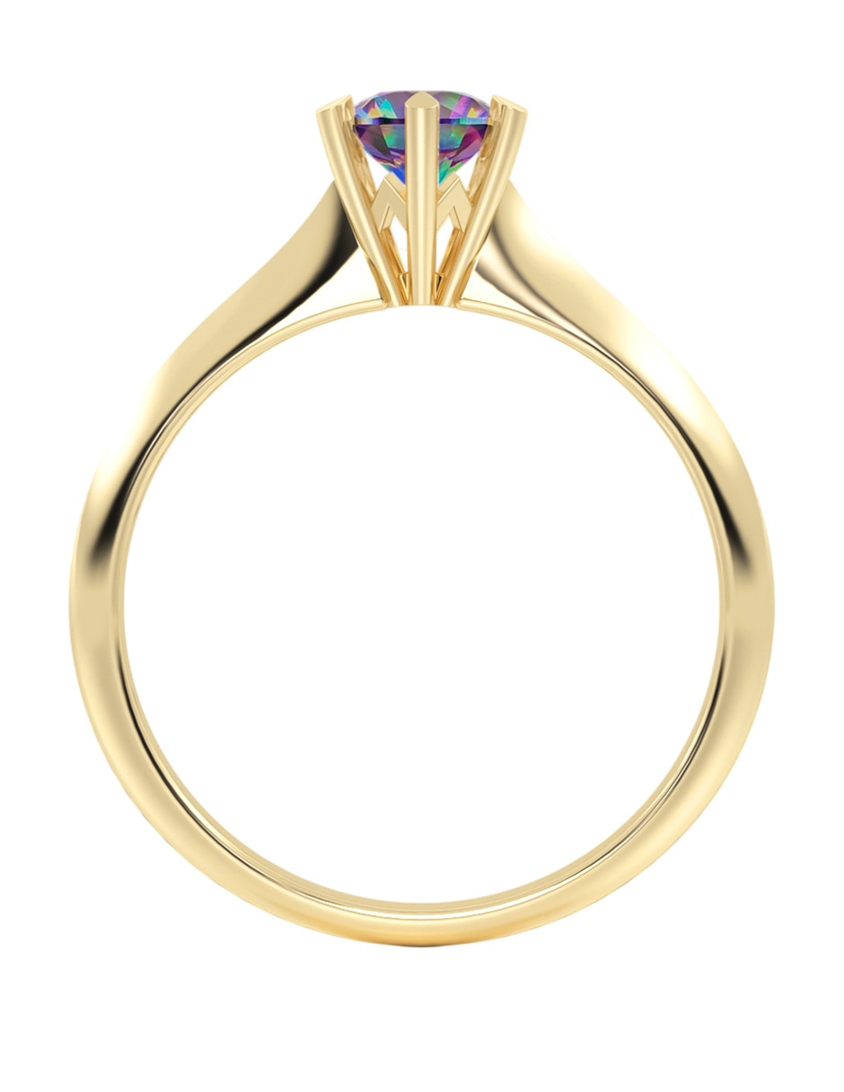 Anillo de compromiso de oro 10 k abba joyas zirconia
