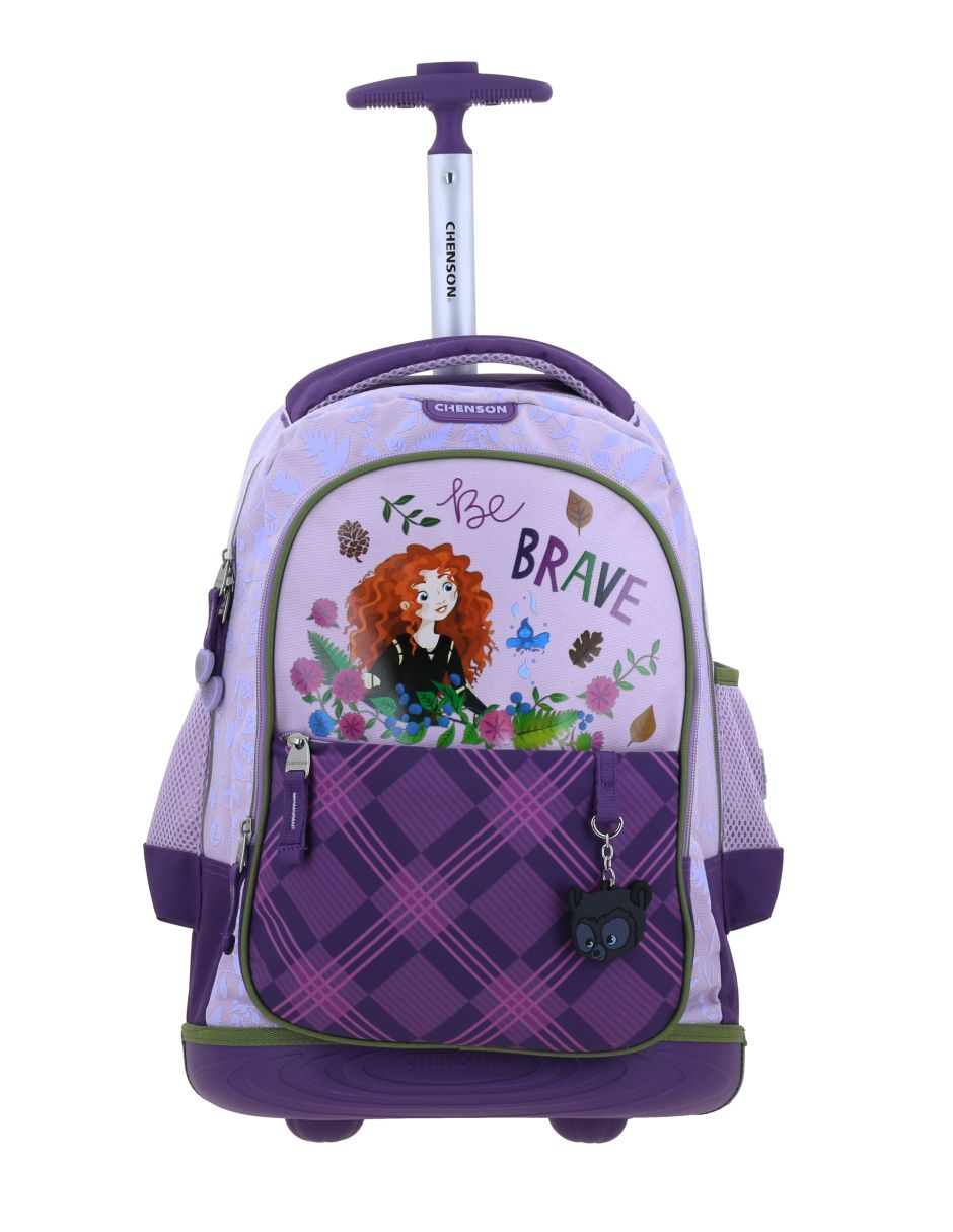 Mochila con ruedas escolar princesas disney valiente para niña 5