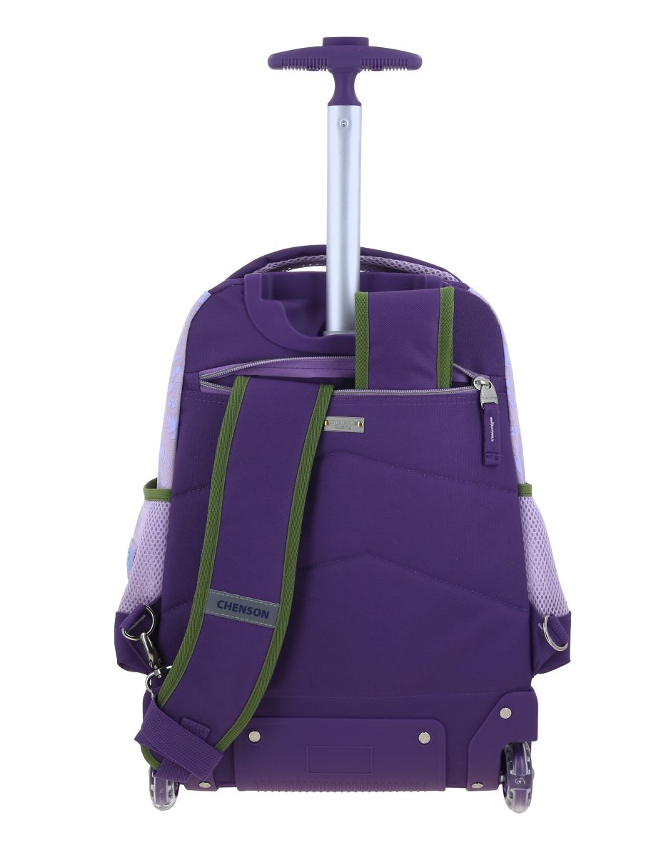 Mochila con ruedas escolar princesas disney valiente para niña