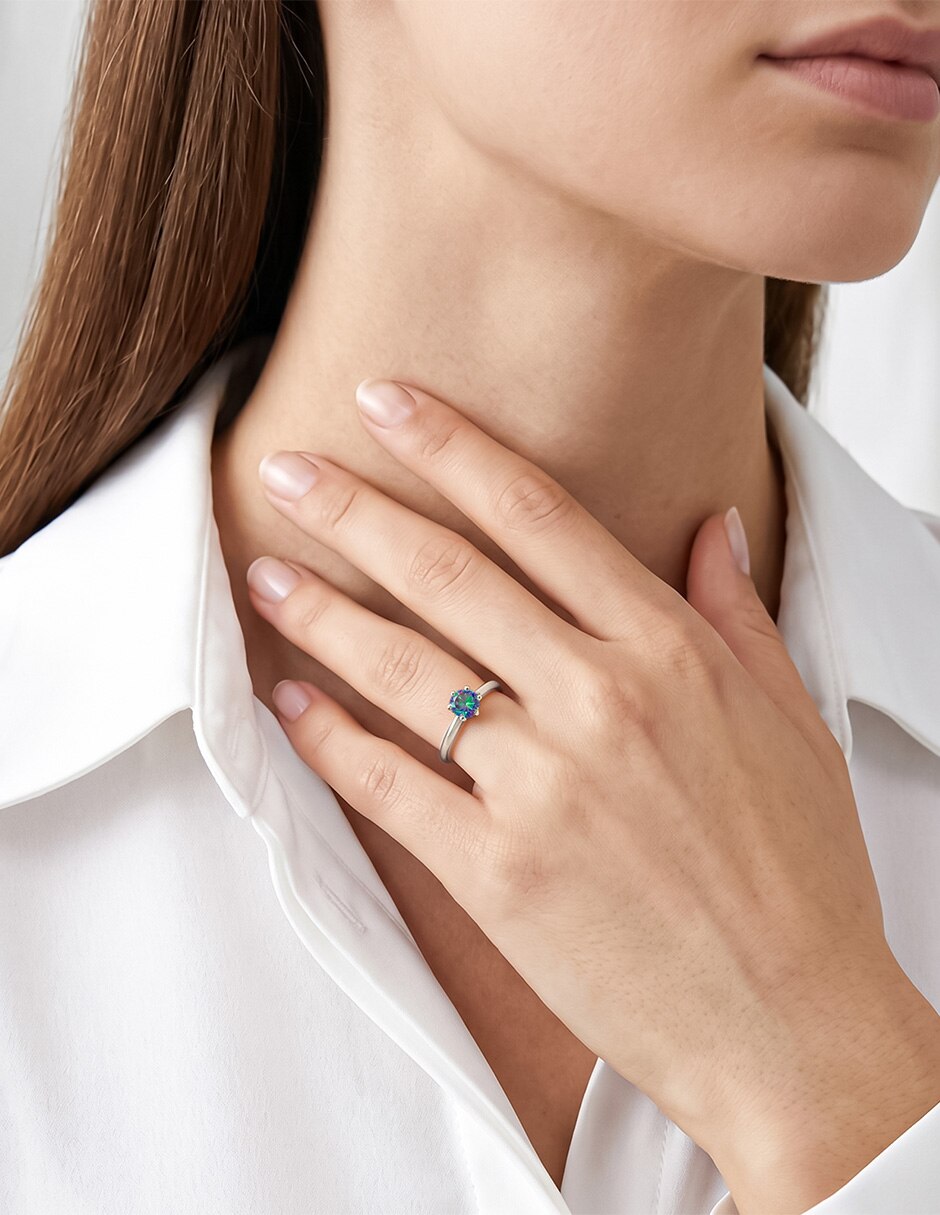 Anillo de compromiso de oro 14 k zirconia 2