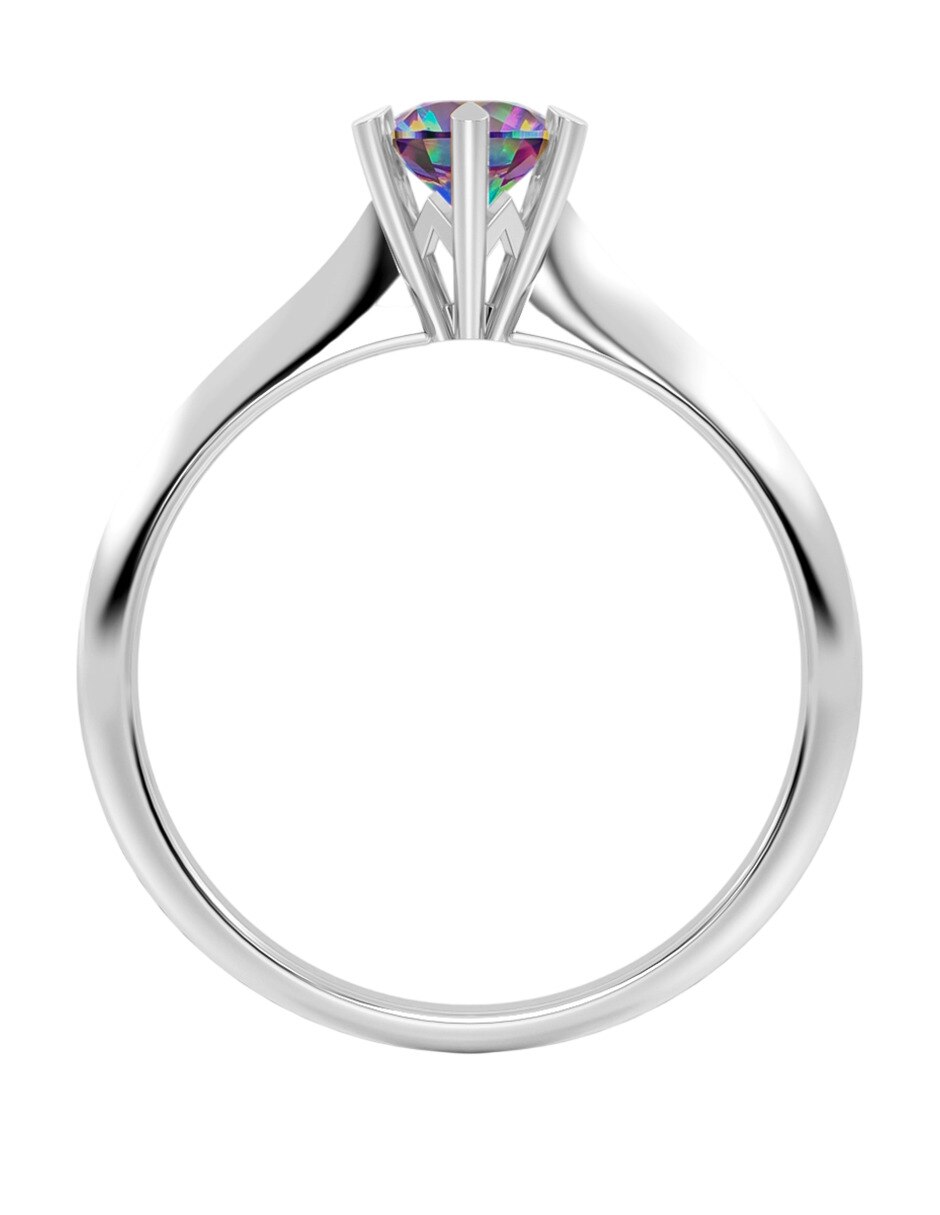 Anillo de compromiso de oro 14 k zirconia 5