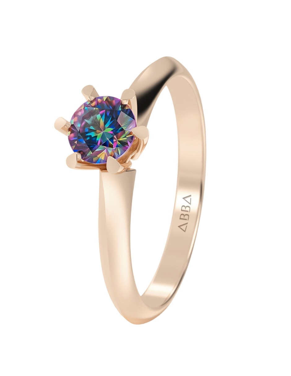Anillo de compromiso de oro 14 k 3