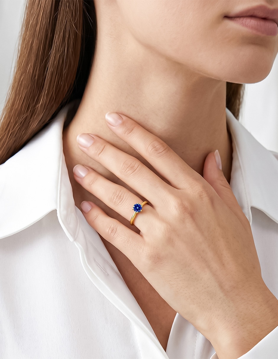 Anillo de compromiso de oro 14 k zirconia 2