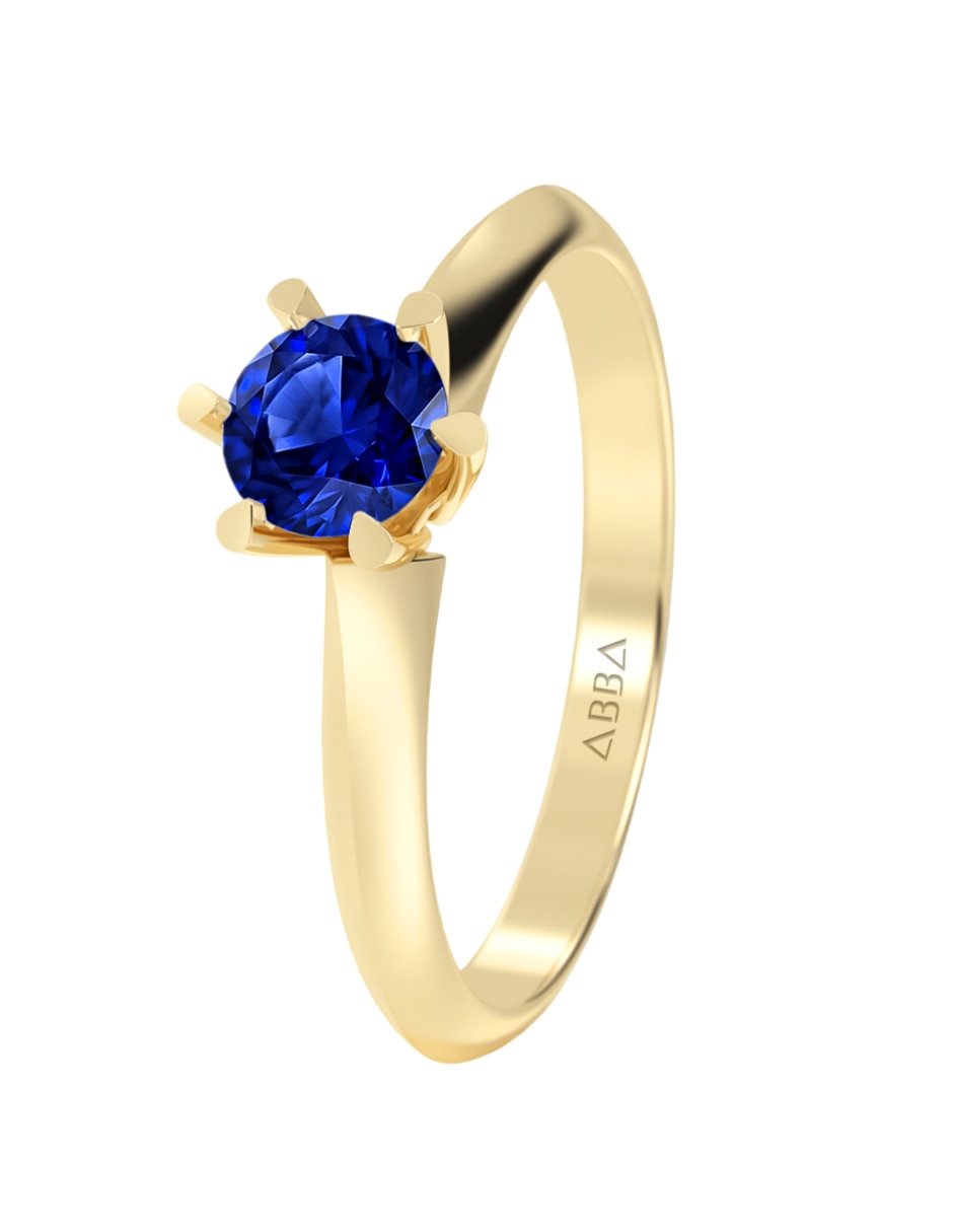 Anillo de compromiso de oro 14 k zirconia 5