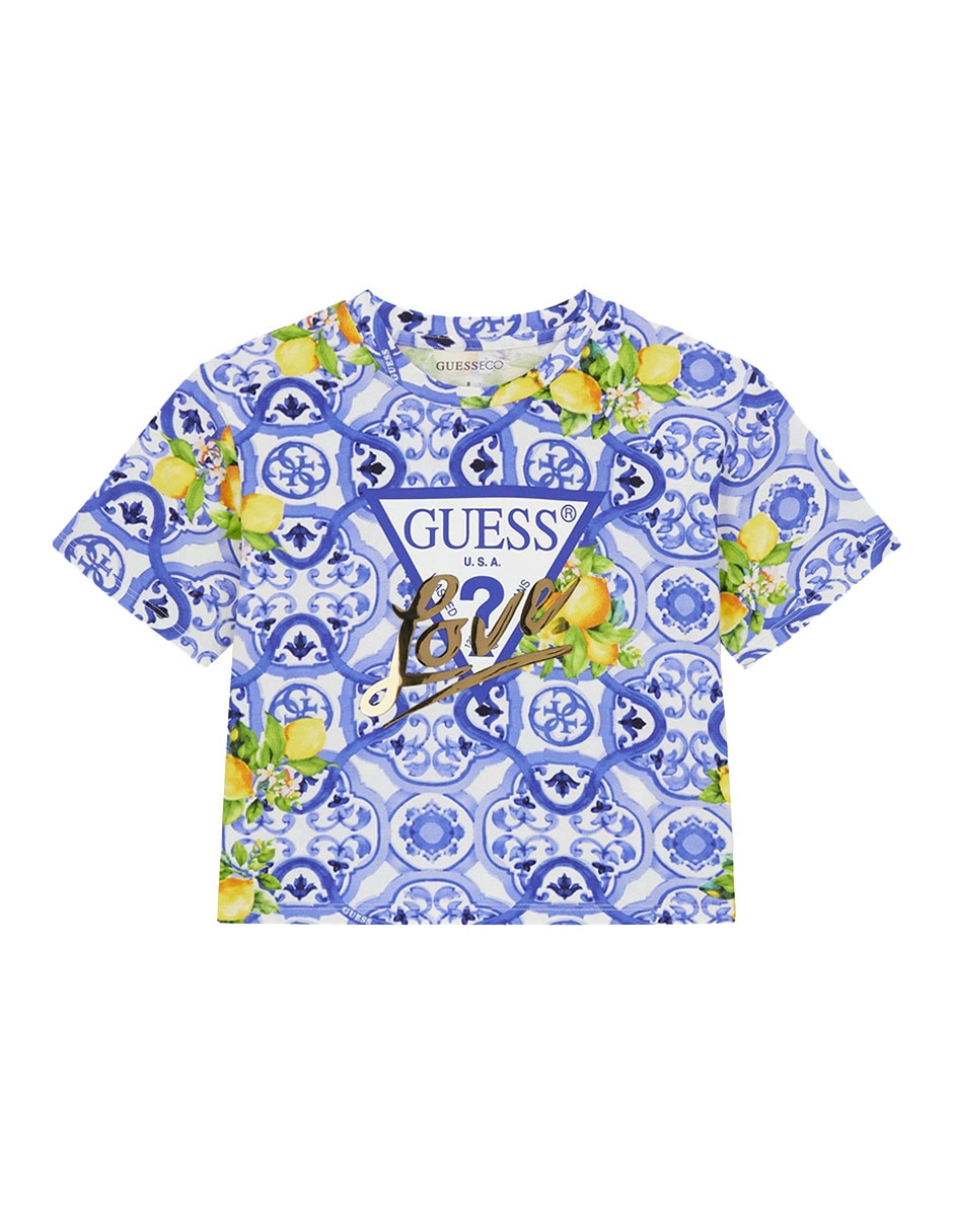 Playera guess kids manga corta para infantil niña Playera guess kids manga corta para infantil niña